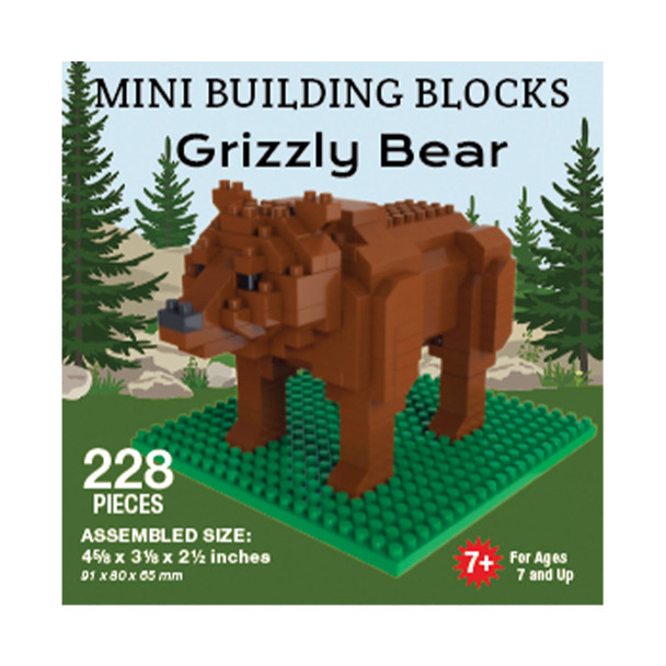 OakridgeStores.com | Impact Photographics - Grizzly Bear Mini Building Blocks Set - 47322 802285299366