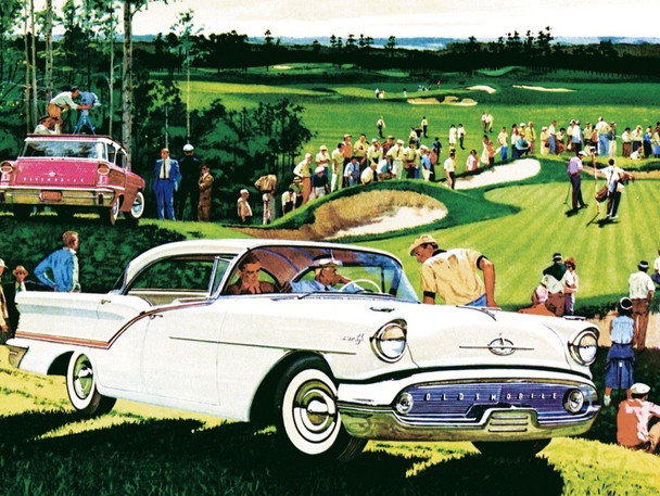 OakridgeStores.com | New York Puzzle Company - General Motors On The Green - 1000 Piece Jigsaw Puzzle GM953 819844010478