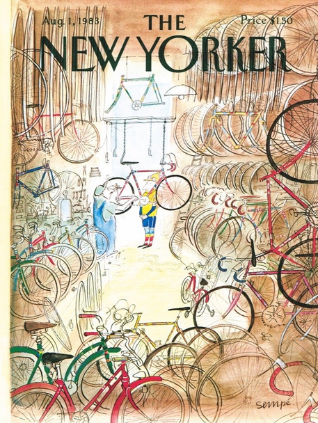 OakridgeStores.com | New York Puzzle Company - New Yorker Bicycle Shop by Jean-Jacques Sempé - 1000 Piece Jigsaw Puzzle NPZNY1706 819844013110