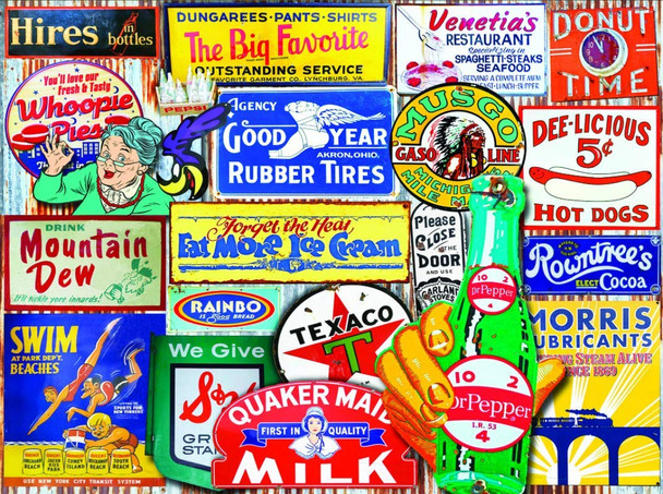 OakridgeStores.com | White Mountain Puzzles - Classic Signs - 500 Piece Jigsaw Puzzle 1589 724819263851