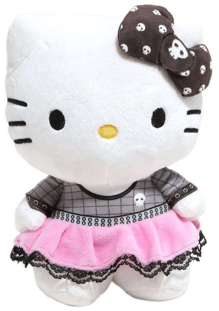 OakridgeStores.com | Hello Kitty and Friends - Hello Kitty Black Bow Punks S2 8" Plush Stuffed Animal HKT0172 611816247475