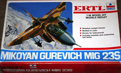 RESALE SHOP - NOB ERTL/ESCI 1:48 Mikoyan Gurevich MiG 23S Airplane Model Kit (c.1983) - 8207