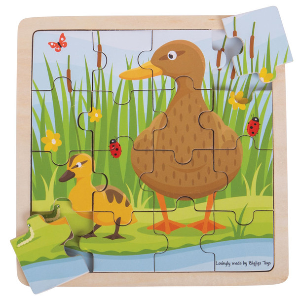 OakridgeStores.com | BigJigs - Duck & Duckling Wooden Children's Puzzle (BJ494) 691621194942