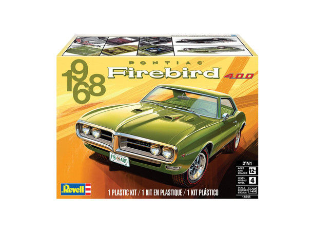 OakridgeStores.com | REVELL - 1968 Pontiac Firebird 2'N1 - 1:25 Scale Plastic Model Car Kit - 14545 840306945458