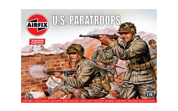 OakridgeStores.com | AIRFIX - WWII US Paratroops 1:76 Scale Plastic Model Military Figures Kit - A00751V 5055286660962