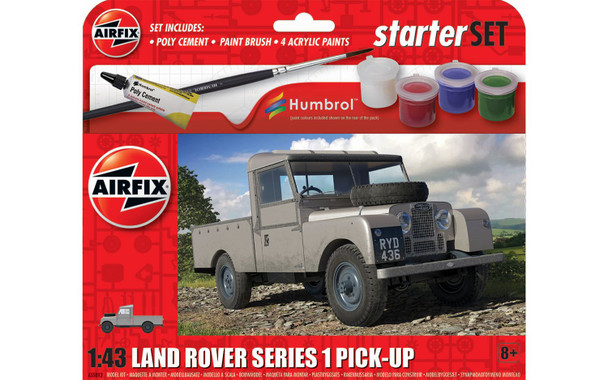 OakridgeStores.com | AIRFIX - Starter Set - Land Rover Series 1 Pick-Up 1:43 Scale Plastic Model Truck Kit - A55012 5063129000929
