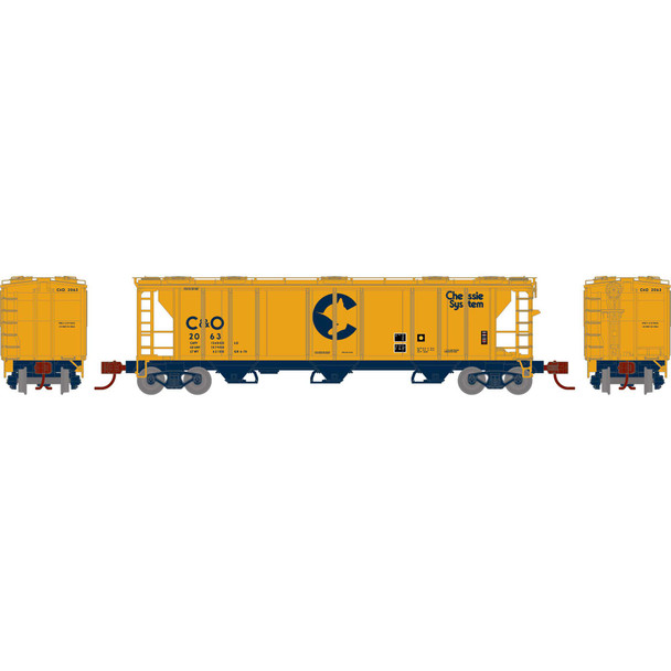 OakridgeStores.com | ATHEARN - N PS-2 2893 3-Bay Covered Hopper, C&O #2063 - (28347) 797534283473