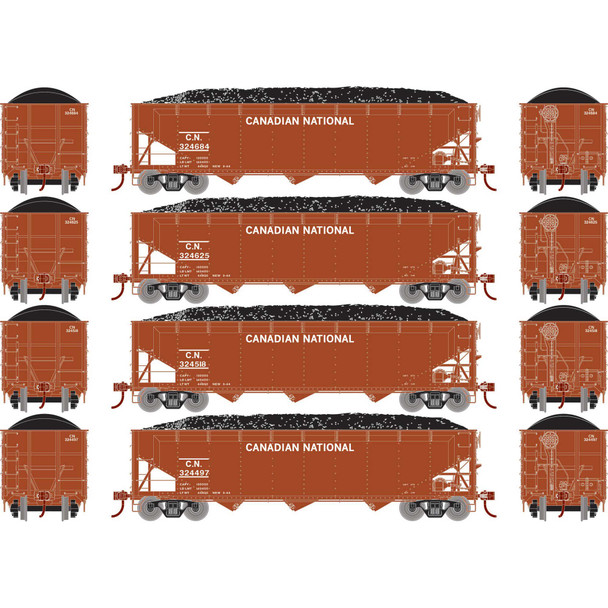 OakridgeStores.com | ATHEARN - HO 40' Offset Coal Hopper with Load, CN #1(4) - (33084) 797534330849