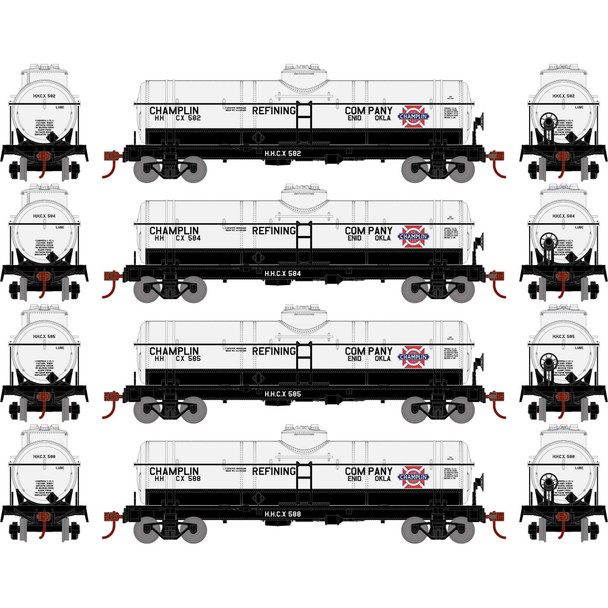 OakridgeStores.com | ATHEARN - HO 1-Dome Tank, Champlin/HHCX (4) - (3376) 797534033764