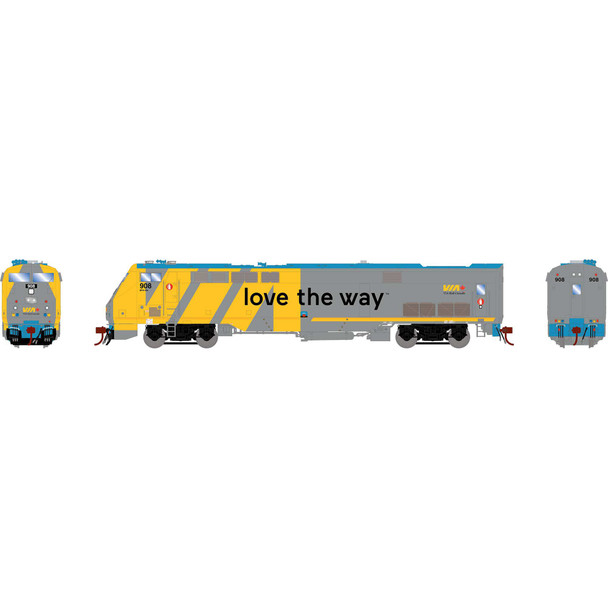 OakridgeStores.com | ATHEARN - HO P42DC Locomotive, VIA, Love the Way #908 - (G81231) 797534812314