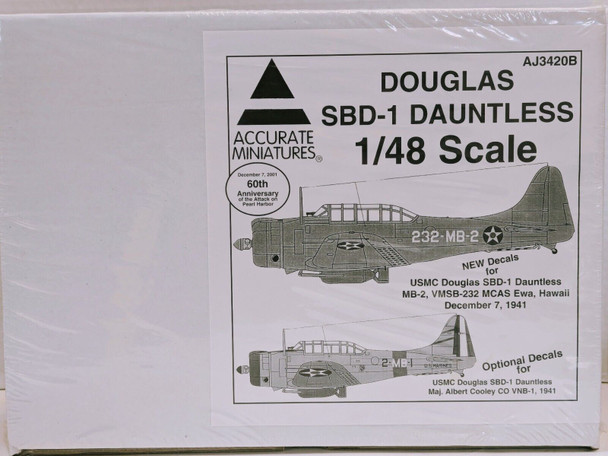 RESALE SHOP - Accurate Miniatures 1:48  #AJ3420b Douglas SBD-1 Dauntless - NS (A4)