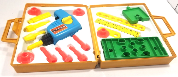 RESALE SHOP - VTG Fisher Price Tool Kit With Tools And Drill #924 - preowned
