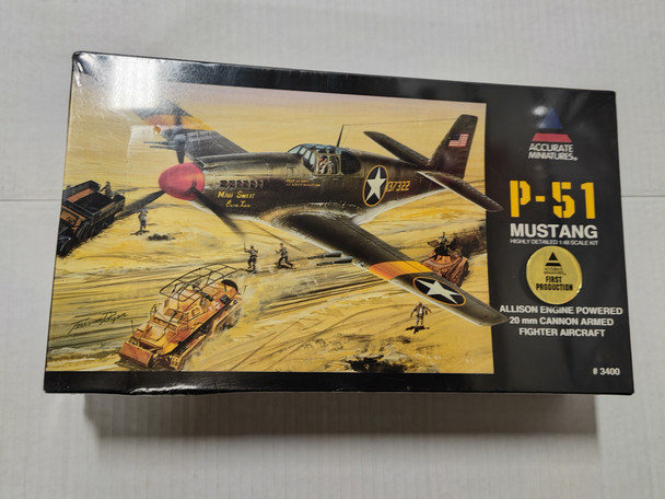 RESALE SHOP - Accurate Miniatures 1/48 P-51 MUSTANG ALLISON ENGINE 20mm CANNON FIGHTER 3400