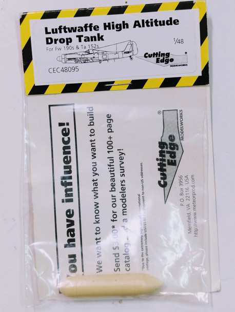 RESALE SHOP - Cutting Edge 1:48 Luftwaffe High Altitude Drop Tank Resin Kit