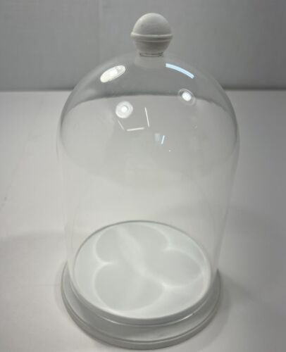 RESALE SHOP - White Clear Plastic Bell Jar Dome Display Case
