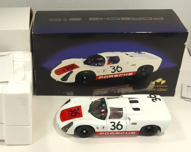 RESALE SHOP - EXOTO Motorbox Gold Label 1:18 Porsche 910 #36 -preowned (READ)