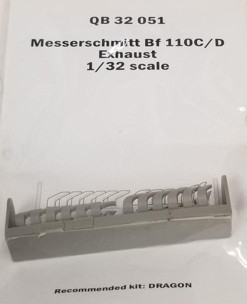 RESALE SHOP - Quick Boost Messerschmitt Bf 110C/D Exhaust 1:32 For Dragon Kit