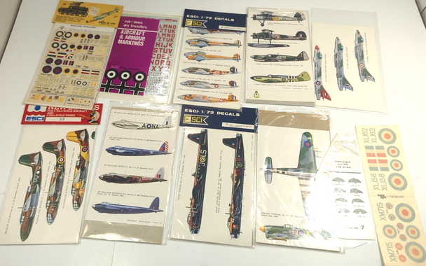 RESALE SHOP - 1:72 decals for RAF planes (lot of 10) - NEW