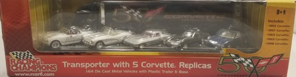 RESALE SHOP - Racing Champions 1:64 Transporter With 5 Corvette Replicas #77405A - NS