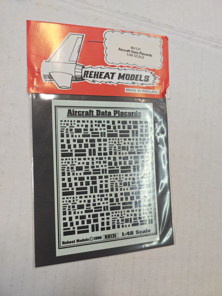 RESALE SHOP - REHEAT MODELS 1/48 Aircraft Data Placards RH131