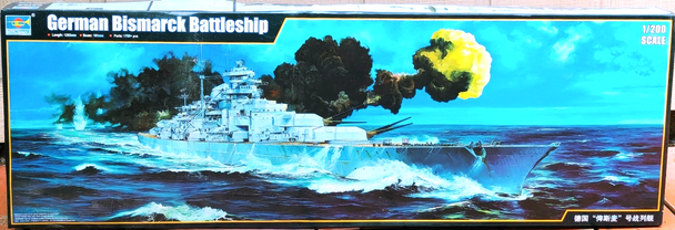 RESALE SHOP - Trumpeter 1:200 German Bismarck Battleship Plastic Model Kit #03702 - NIOB