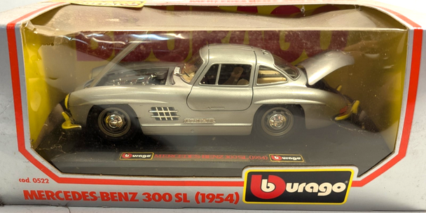 RESALE SHOP - Bburango 1:24 Mercedes Benz 300SL 1954 SILVER - NIOB (READ)