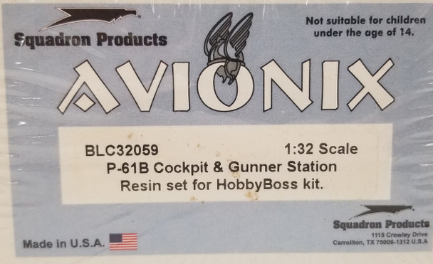 RESALE SHOP - Avionix P-61B Cockpit/ Gunner Station Resin Set For Hobby Boss 1 /32