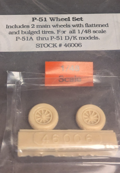 RESALE SHOP - True Details 1/48 2 Main Wheels Flattened/Bulged Tires P-51 Wheel For P51 D/K