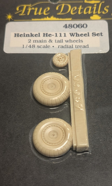 RESALE SHOP - True Details 1/48 2 Main Wheel/Tall Wheel Heinkel He-111 Wheel Set