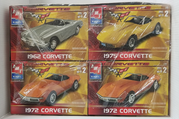 RESALE SHOP - AMT/ERTL Model Kit Pack 1962,(2) 1972, 1975 Corvette 4 Pack