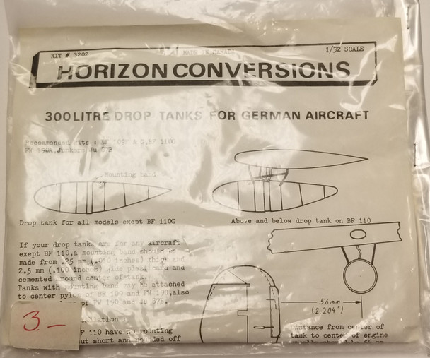 RESALE SHOP - Horizon Conversions 300 Litre Drop Tanks For German Aircraft 1/32