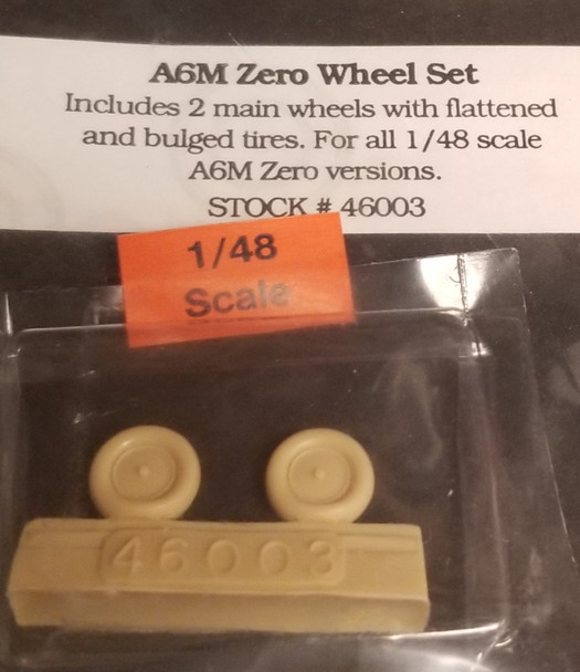 RESALE SHOP - True Details 1/48 2 Main Wheels Flattened/Bulged Tires A6M Zero Wheel Set