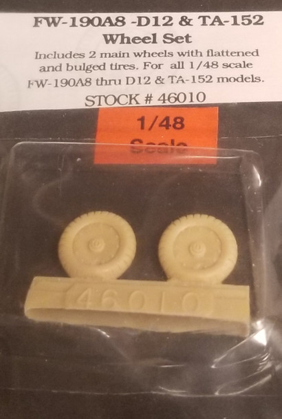 RESALE SHOP - True Details 1/48 2 Main Wheels Flattened/Bulged Tires FW-190A8-D12/TA-152 Wheel