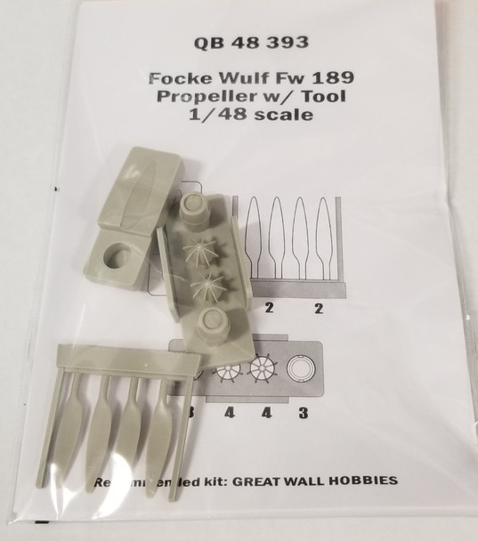 RESALE SHOP - Quick Boost #QB48393 Focke Wulf Fw189 Propeller/Tool 1/48 (Great Wall Hobbies)
