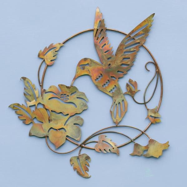 OakridgeStores.com | Ancient Graffiti - Hummingbird and Lily - 16 Inch Flamed Wall Decor - ANCIENTAG83319 638071789847