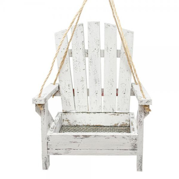 OakridgeStores.com | Backyard Essentials - White Adirondack Chair Feeder - Wood with Steel Drainage - BE157 645194779839