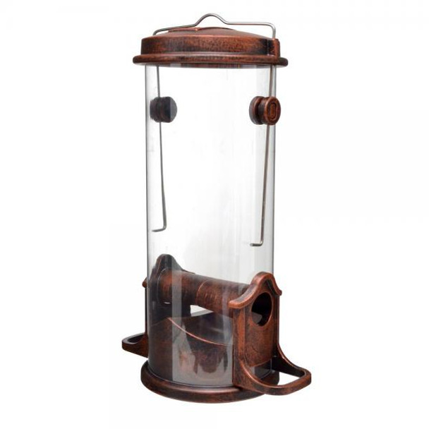 OakridgeStores.com | Backyard Essentials - Petite Seed Tube Feeder - Antique Copper - For Cardinals - BE177 645194779969