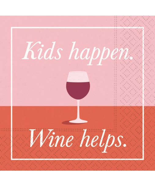 OakridgeStores.com | Design Design - Kids Happen Wine Helps - Cocktail Napkins - DESIGN62409828 732296415793
