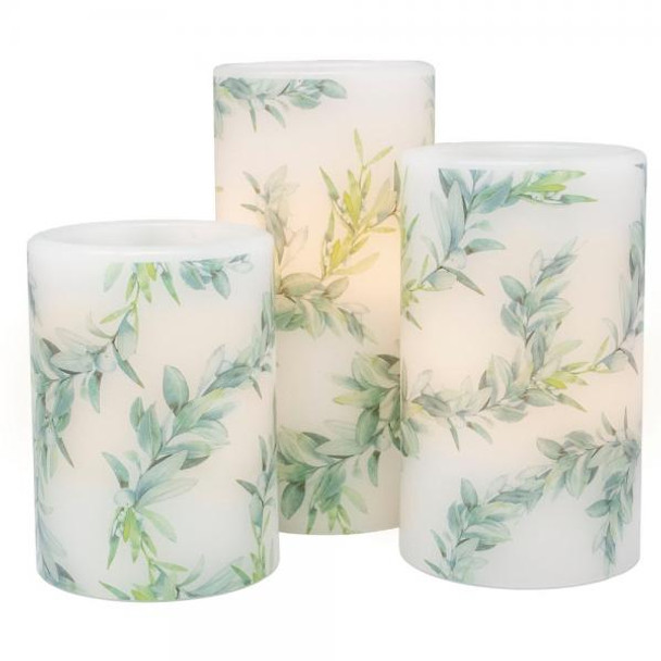 OakridgeStores.com | Gift Essentials - Greenery Bough - LED Candles Set of 3 - GE1038 645194086036 OakridgeStores.com | Gift Essentials - Greenery Bough - LED Candles Set of 3 - GE1038 645194086036