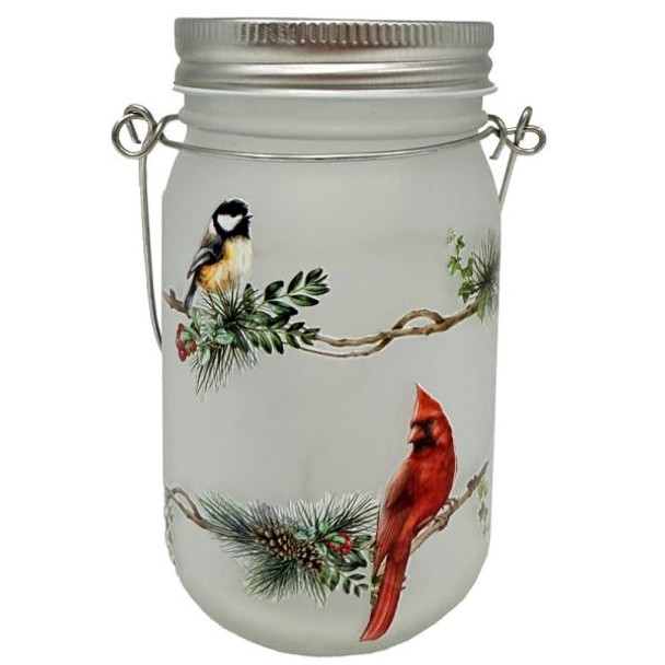 OakridgeStores.com | Gift Essentials - LED Birds on Bough - Glass Mason Jar - GE3092 645194088665