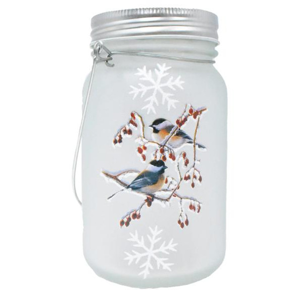 OakridgeStores.com | Gift Essentials - LED Chickadee Mason Jar - Indoor Art & Decor - GE3100 645194088740