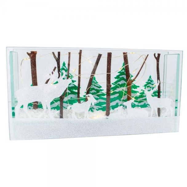 OakridgeStores.com | Gift Essentials - Woodland Animals Large LED Glass Box with Timer - GE515 645194087408