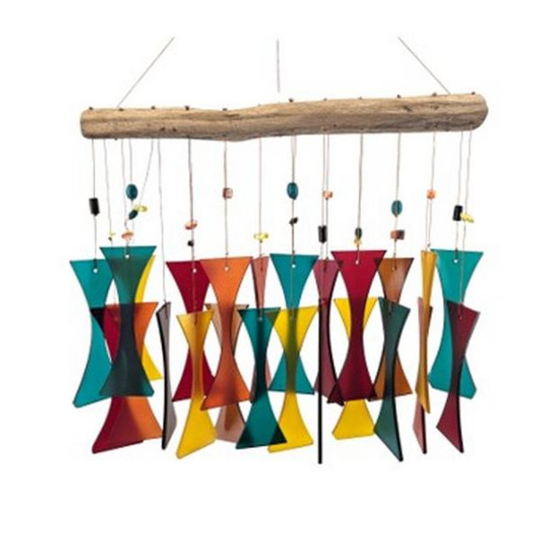 OakridgeStores.com | Gift Essentials - Santa Fe Beaded Cast-Off Glass Chime - Handcrafted Outdoor - GEBLUEG629 645194023147
