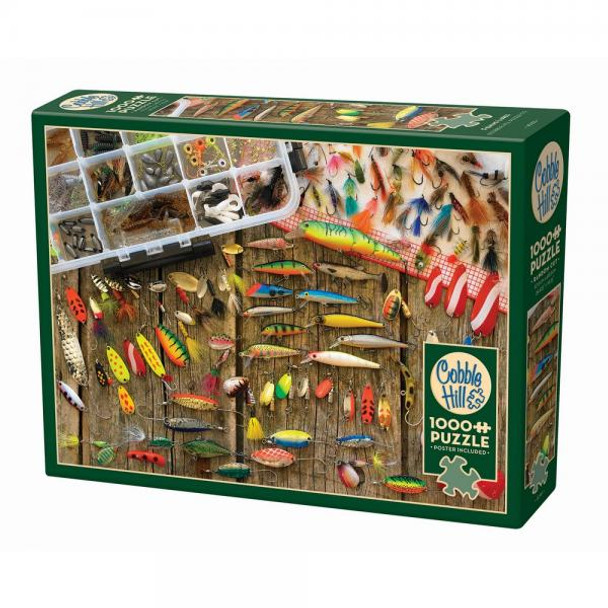 OakridgeStores.com | Cobble Hill - Fishing Lures - 1000 Piece Puzzle - OMP40185 625012401852