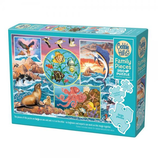 OakridgeStores.com | Cobble Hill - Ocean Magic - Underwater Creatures - 350 Piece - OMP47003 625012470032