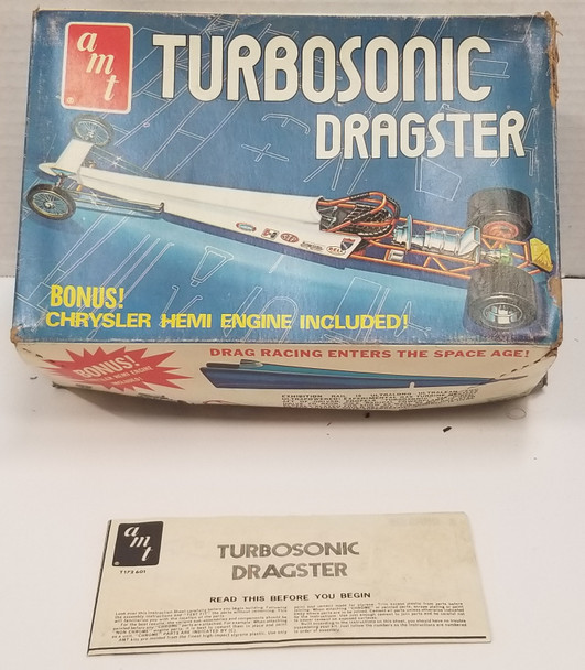 RESALE SHOP - AMT Turbosonic Dragster 1/25 #T172-225 With Chrysler Hemi Engine Included