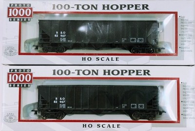 RESALE SHOP - Lot of 2 PROTO 1000 HO Scale B&O 100 Ton Hoppers #23934 - Preowned