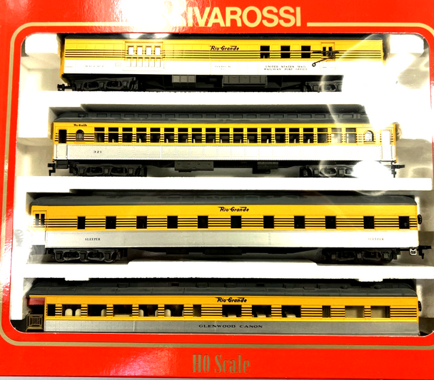 RESALE SHOP - RIVAROSSI HO #6921B 1920'S RIO GRANDE Passenger Set of 4- NEW