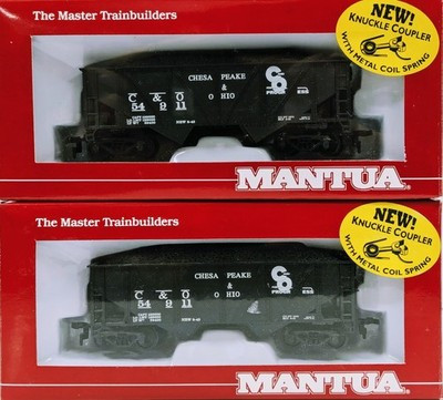 RESALE SHOP - Lot of 2 Mantua HO Scale C&O Operating Hopper #729-023 - Preowned