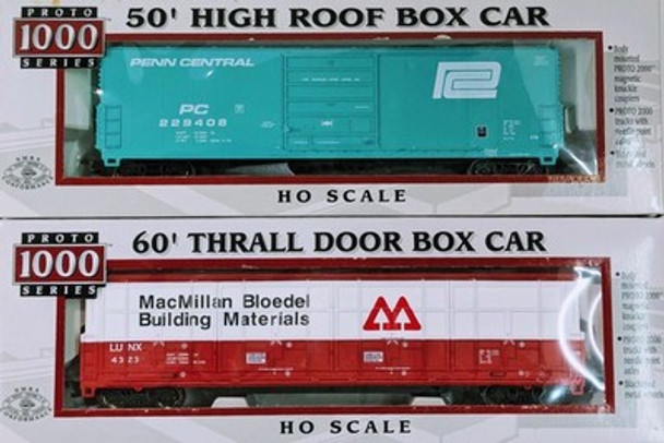 RESALE SHOP - Lot of 2 Proto 1000 HO Scale Boxcars - Preowned